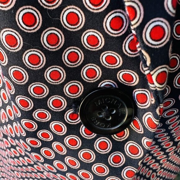 Michael Michael Kors Blazer Jacket Lined Pockets Red Dots Print Women's Sz 8 EUC - Picture 11 of 11